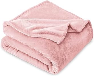 VAS COLLECTION Premium Plush Single Blanket | 300 GSM Lightweight Cozy Soft for Bed, 200 TC Sofa, Couch, Travel & Camping| 150X220 Cm Or 60X86 Inches | Pink | Flannel