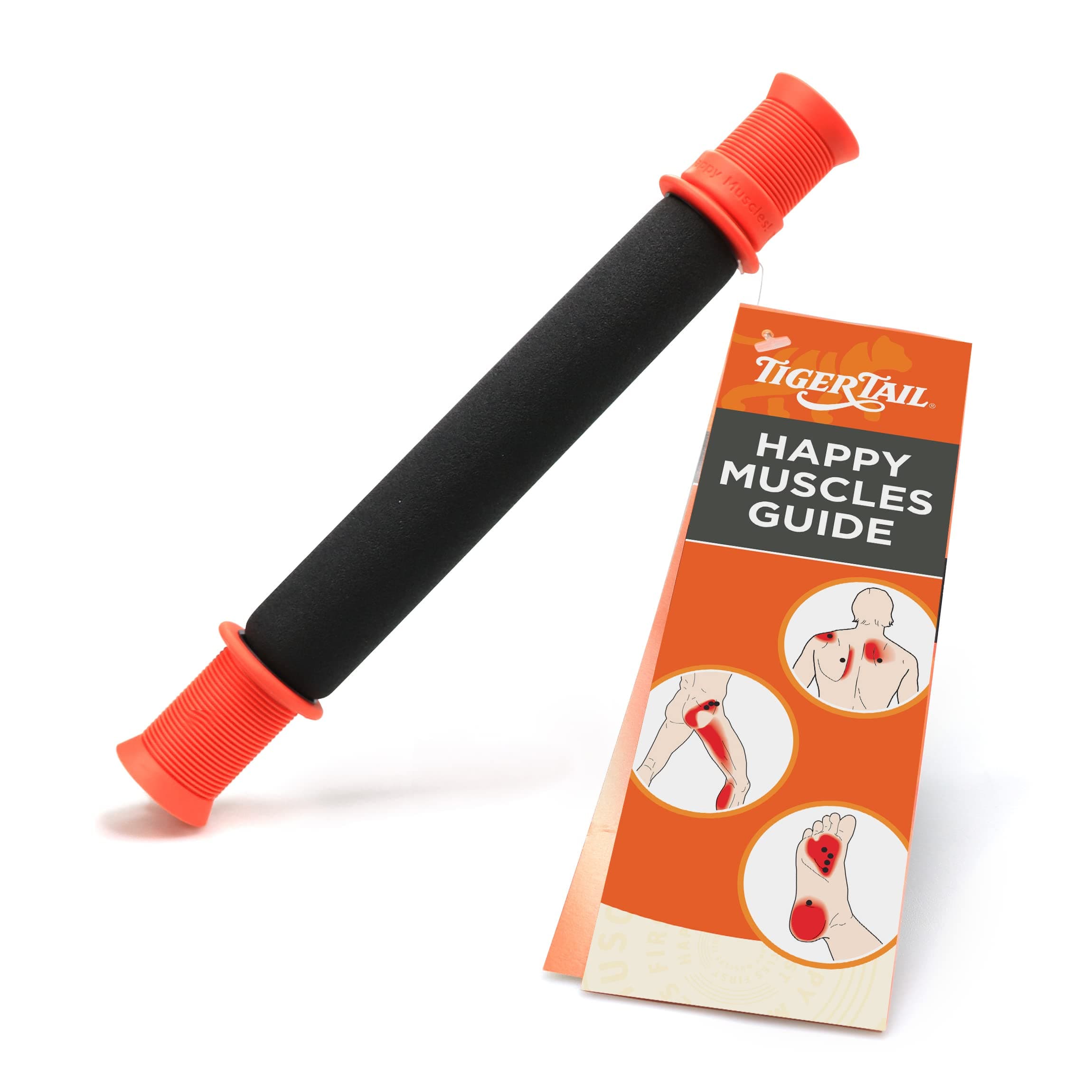 11in Massage Stick Portable Roller, Handheld, Deep Tissue Foam Roller for Legs, Neck, Calves, Thighs, Shins & Back, The Roadster 11, Made in USA, Orange Black