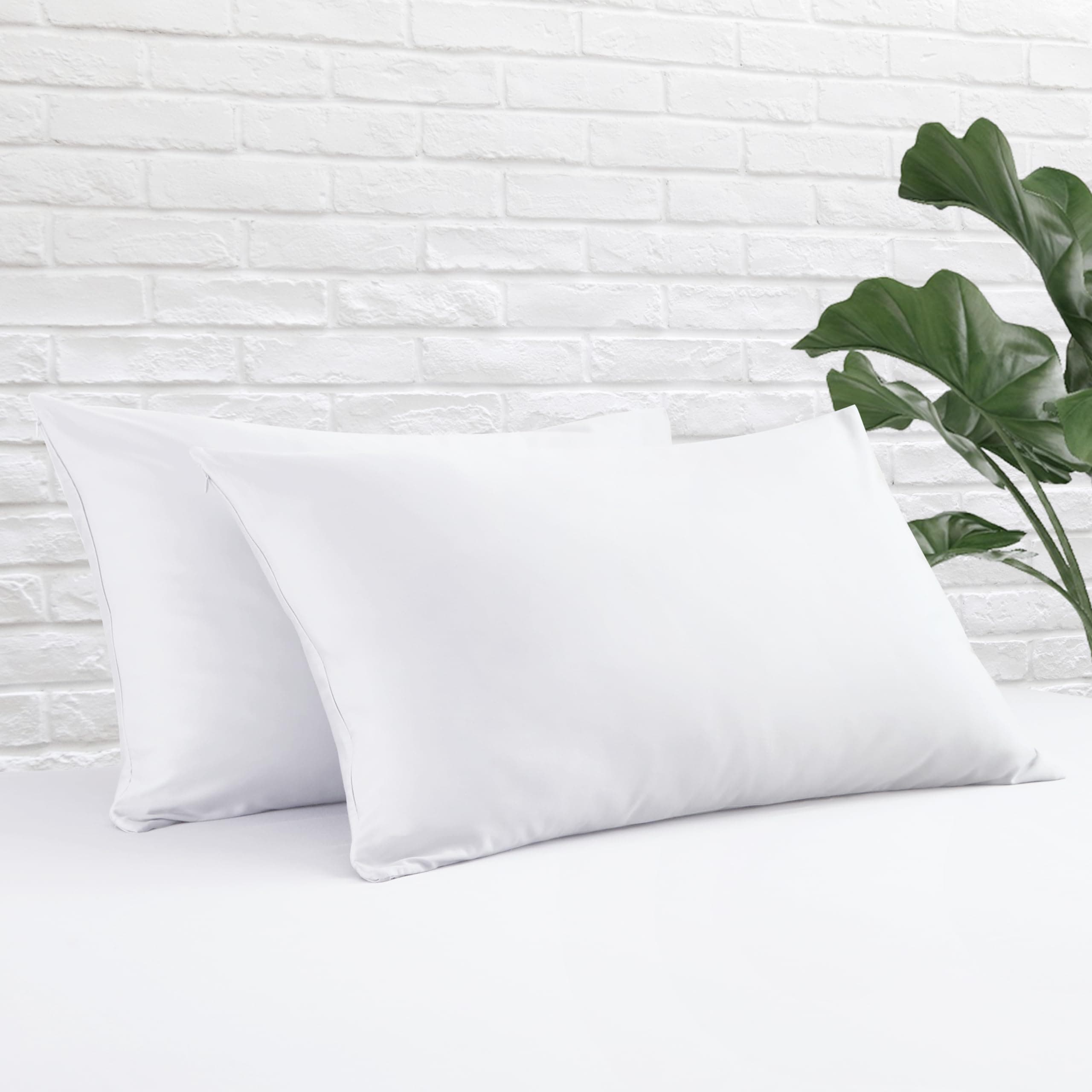 4 Pcs Pillow Cases Standard Size,400 Thread Count Sateen Weave White Pillowcases Standard Size, Premium Quality Pillow Covers for Home/Hotel