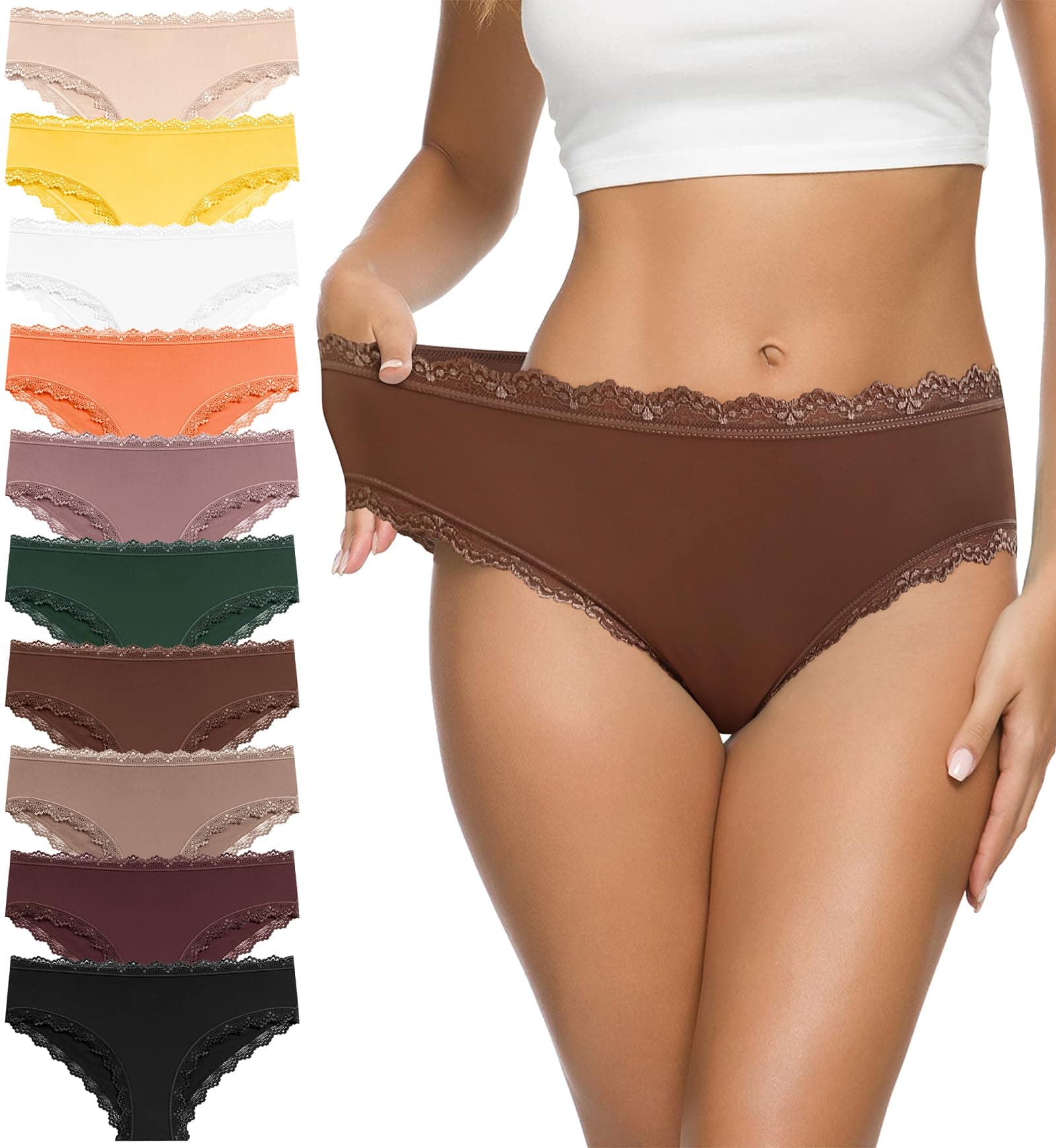 Women's Cotton Bikini Panties,High-Cut Full Coverage Stretch Cool Underwear for Women