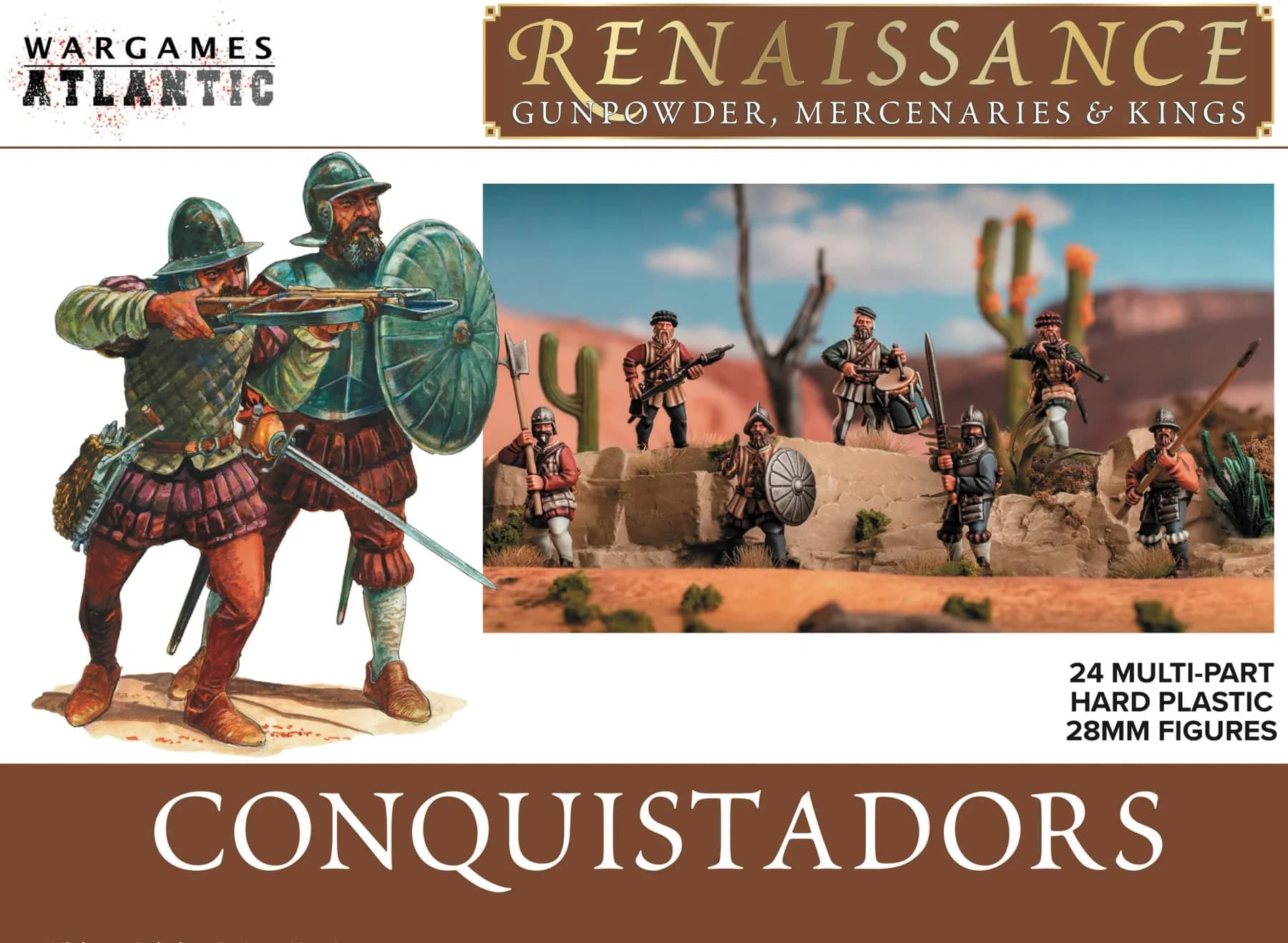 Wargames Atlantic Renaissance: Conquistadors (24 Multi-Part Hard Plastic 28 mm Figures)