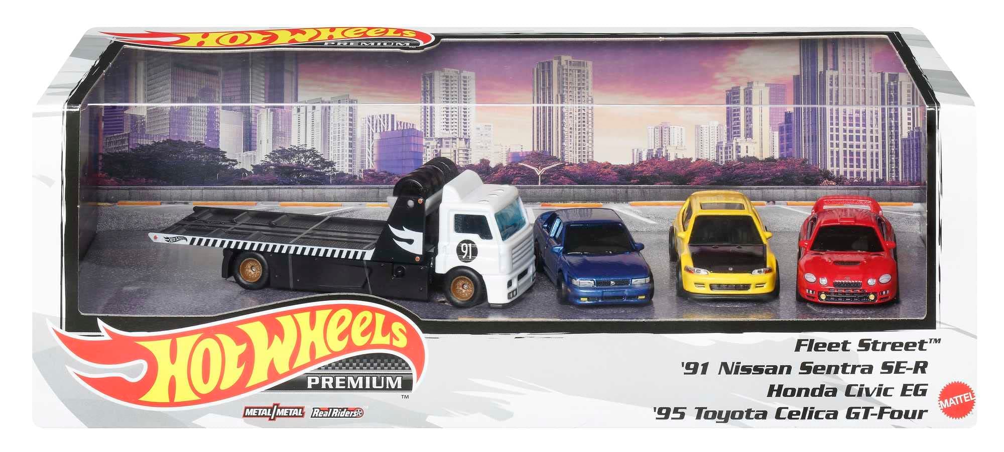 Premium Collect Display Sets with 3 1:64 Scale Die-Cast Cars & 1 Team Transport Vehicle, Collectors’ Favorites, 2 Sets in the Assortment for Collectors of All Ages