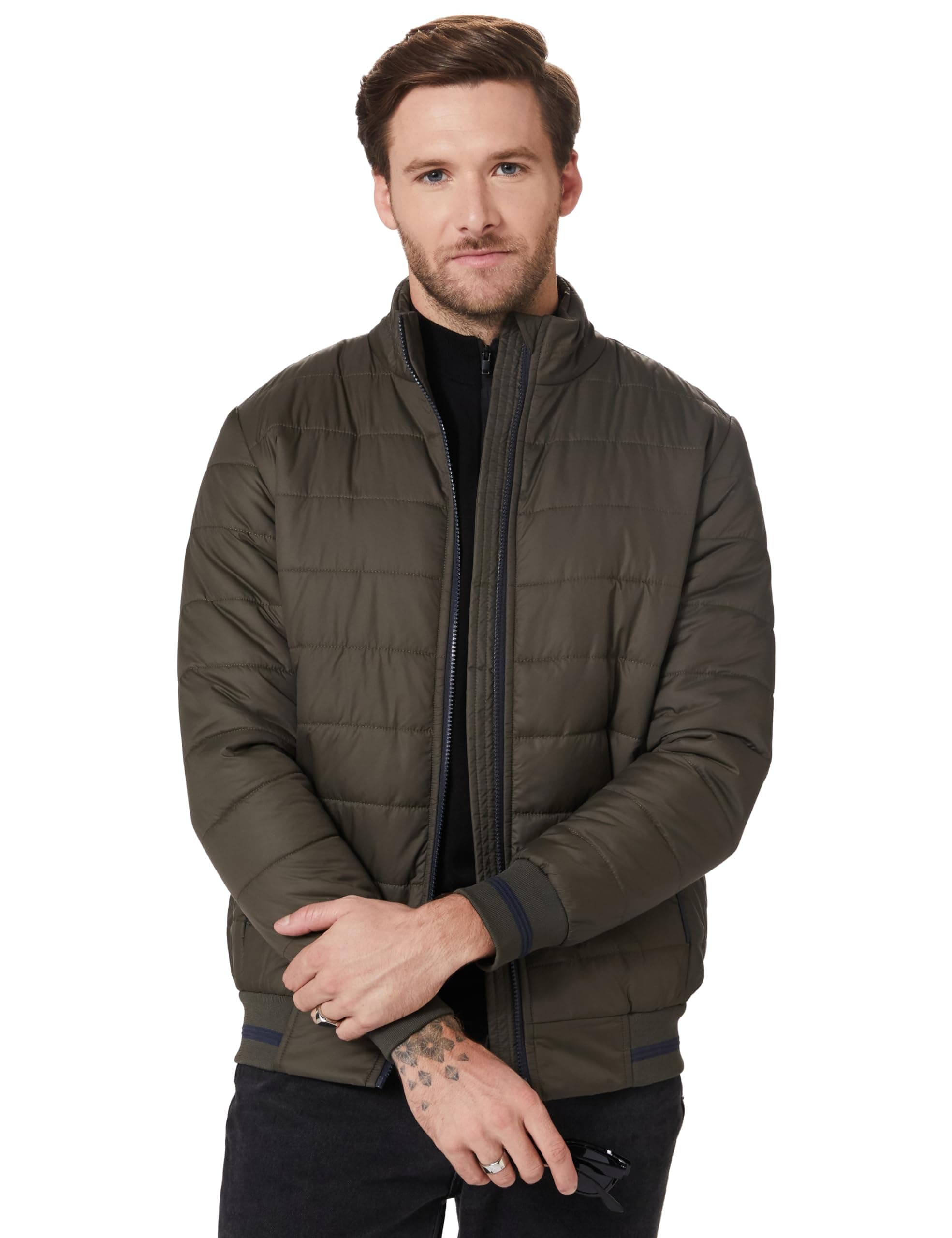 Amazon Brand - Symbol Men's 100% Polyester Regular Bomber Jacket (Available in Plus Sizes)