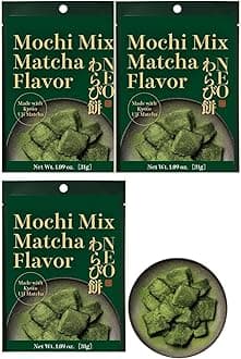 MINOYA WARABIMOCHI Japanese Sweets Wagashi Mochi Made In Japan (3 Packs, Matcha)