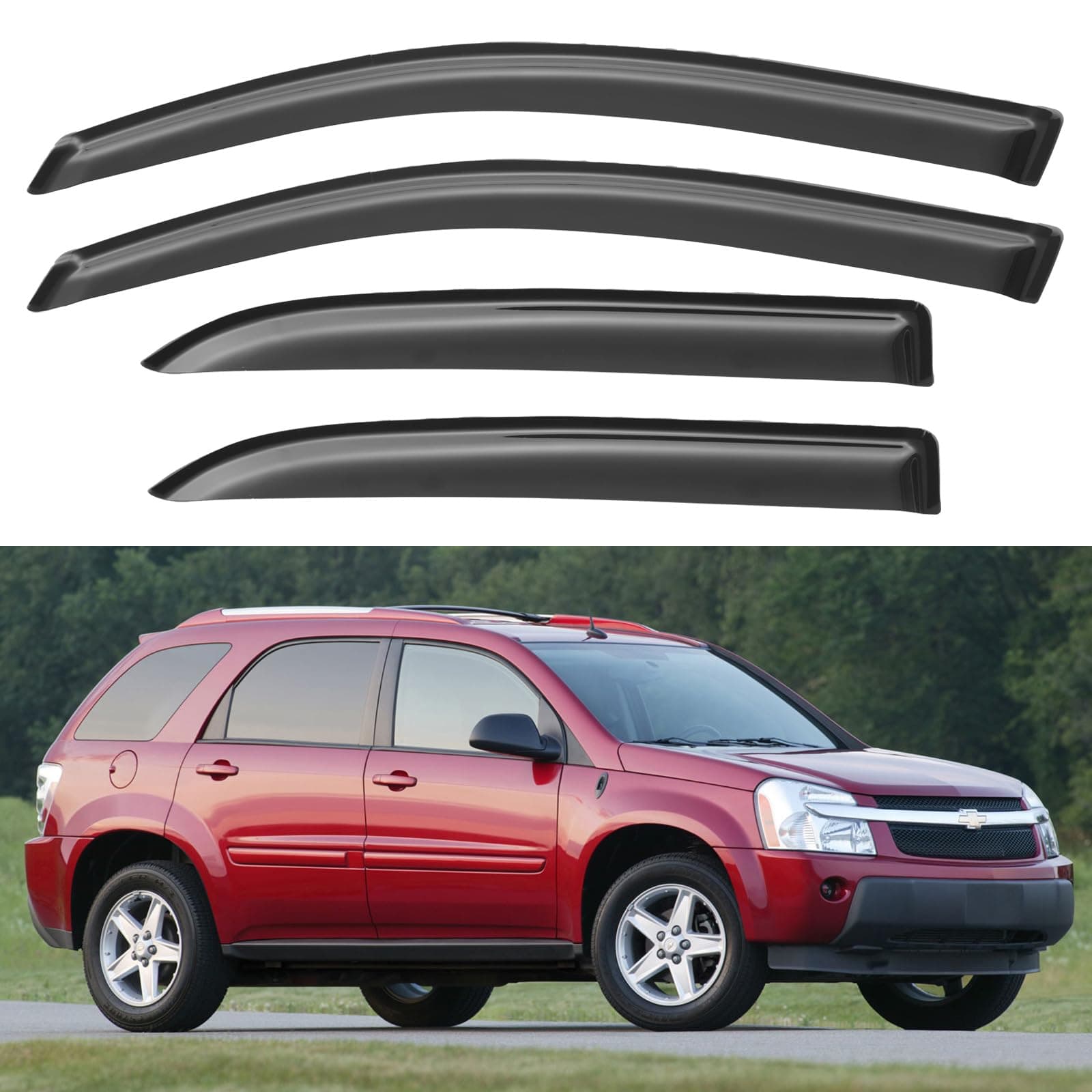 Window Visors Rain Guards for 2005 2006 2007 2008 2009 Chevy Equinox, Out-Channel Window Vent Wind Deflectors Visors Shades for 2006-2009 Pontiac Torrent