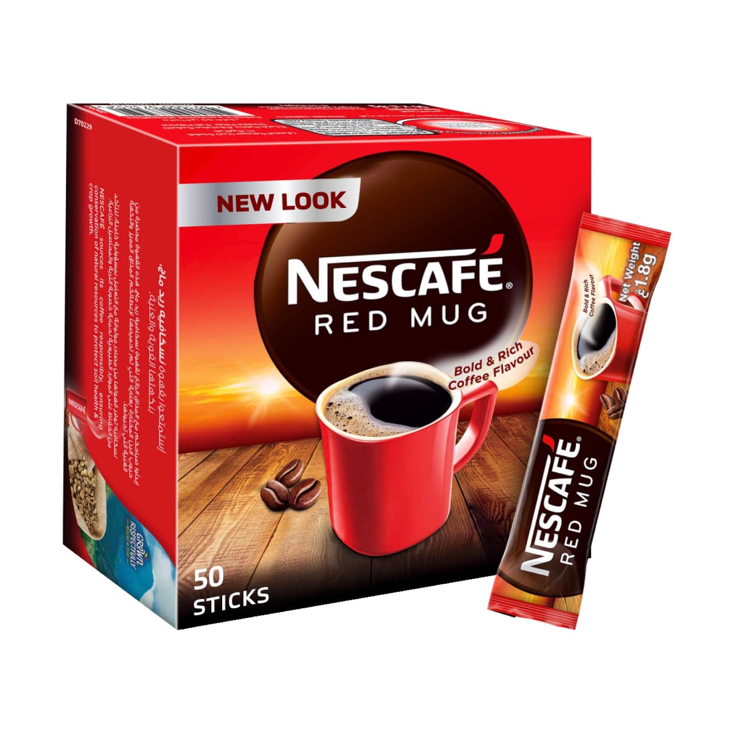 Nescafe Red Mug Stick 1.8 gm, 50 Count (Pack Of 1)