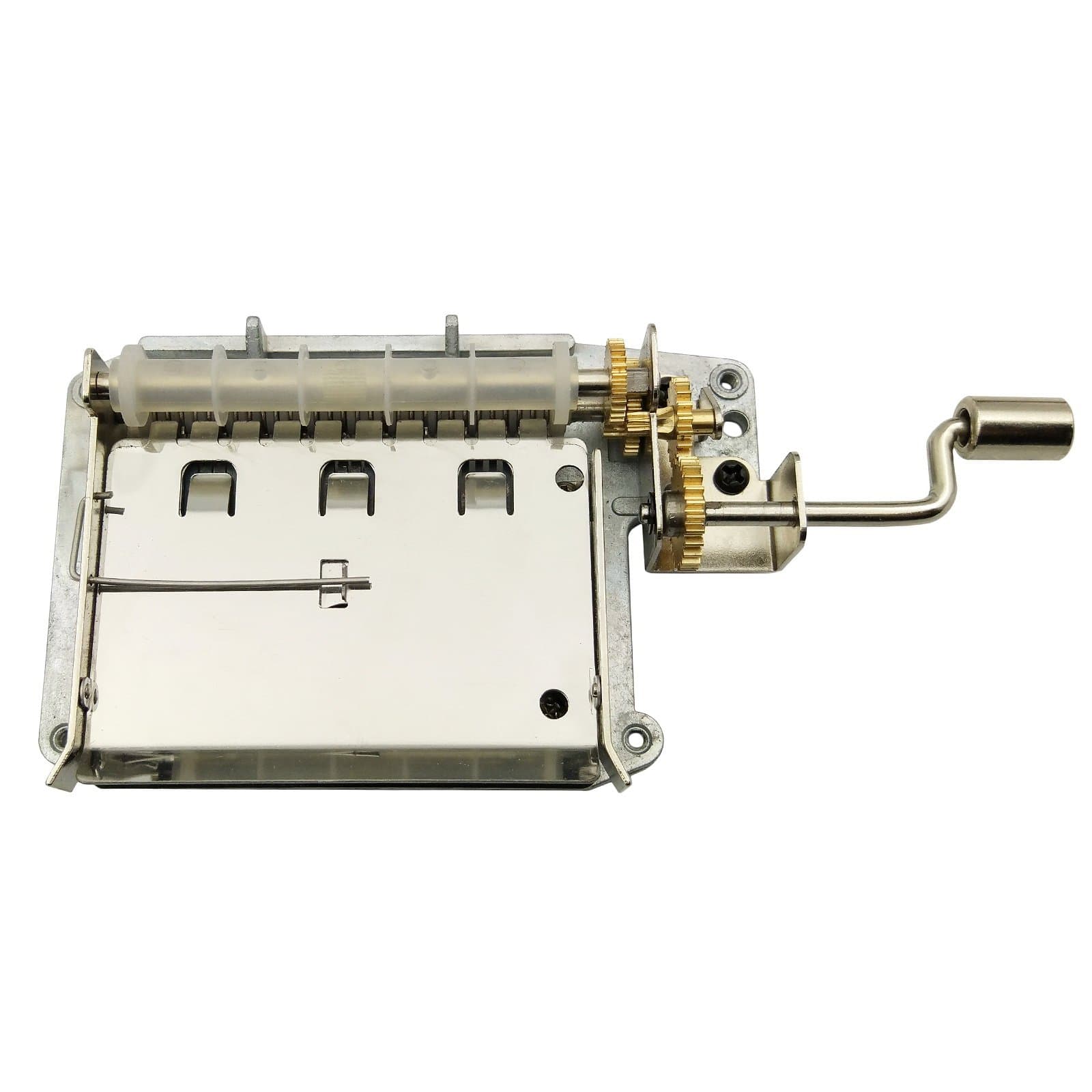 30 Notes Hand Crank Music Box Movement with Copper Gear DIY Make Your Music Tool Kit (30notesMovementCopperGear)