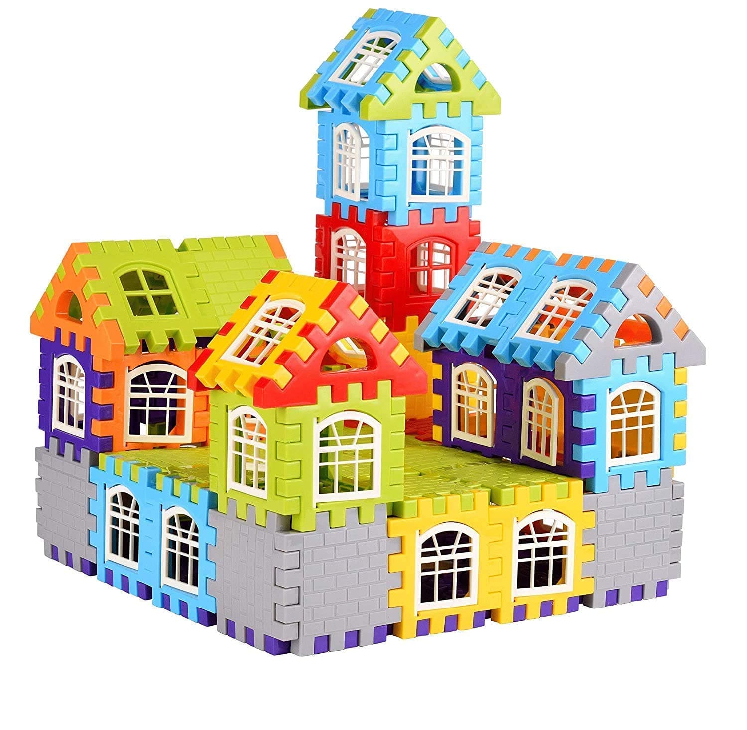 TAPOM Including Attractive Windows Medium Sized Happy Home House Building Blocks with Smooth Rounded Edges