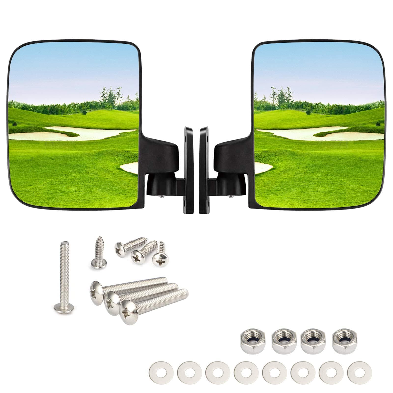 Golf Cart Mirrors Side View, Universal Mirror For, Folding View Club Car, Ezgo, Yamaha, Star, Zone Carts, 2