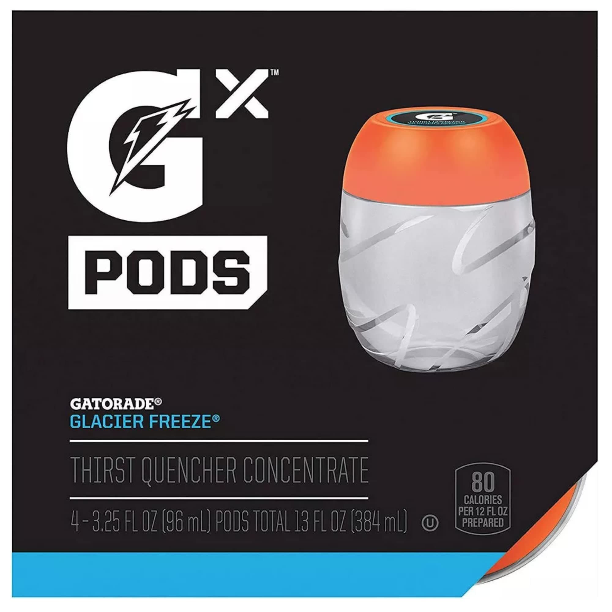Gatorade Gx Hydration System, Non-Slip Gx Squeeze Bottles Or Gx Sports Drink Concentrate Pods (4 Count) (Glacier Freeze)
