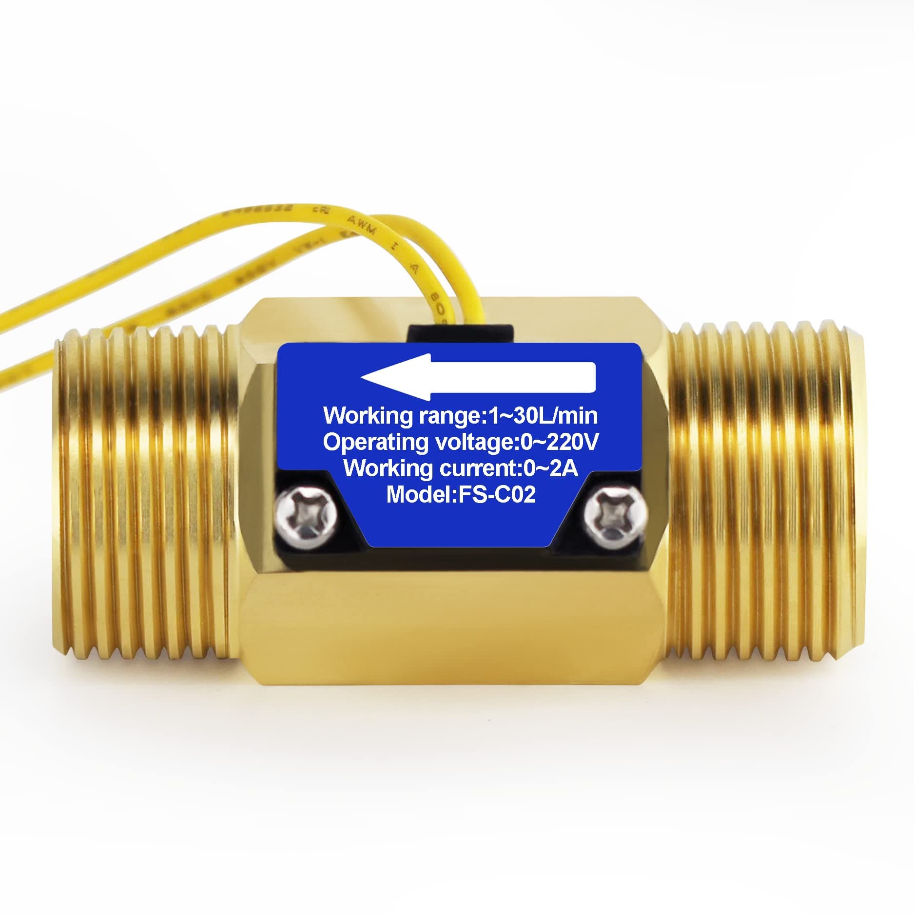 FS-C02 G3/4" Male Thread Water Flow Switch 0-2A/ 0-220V(AC or DC)