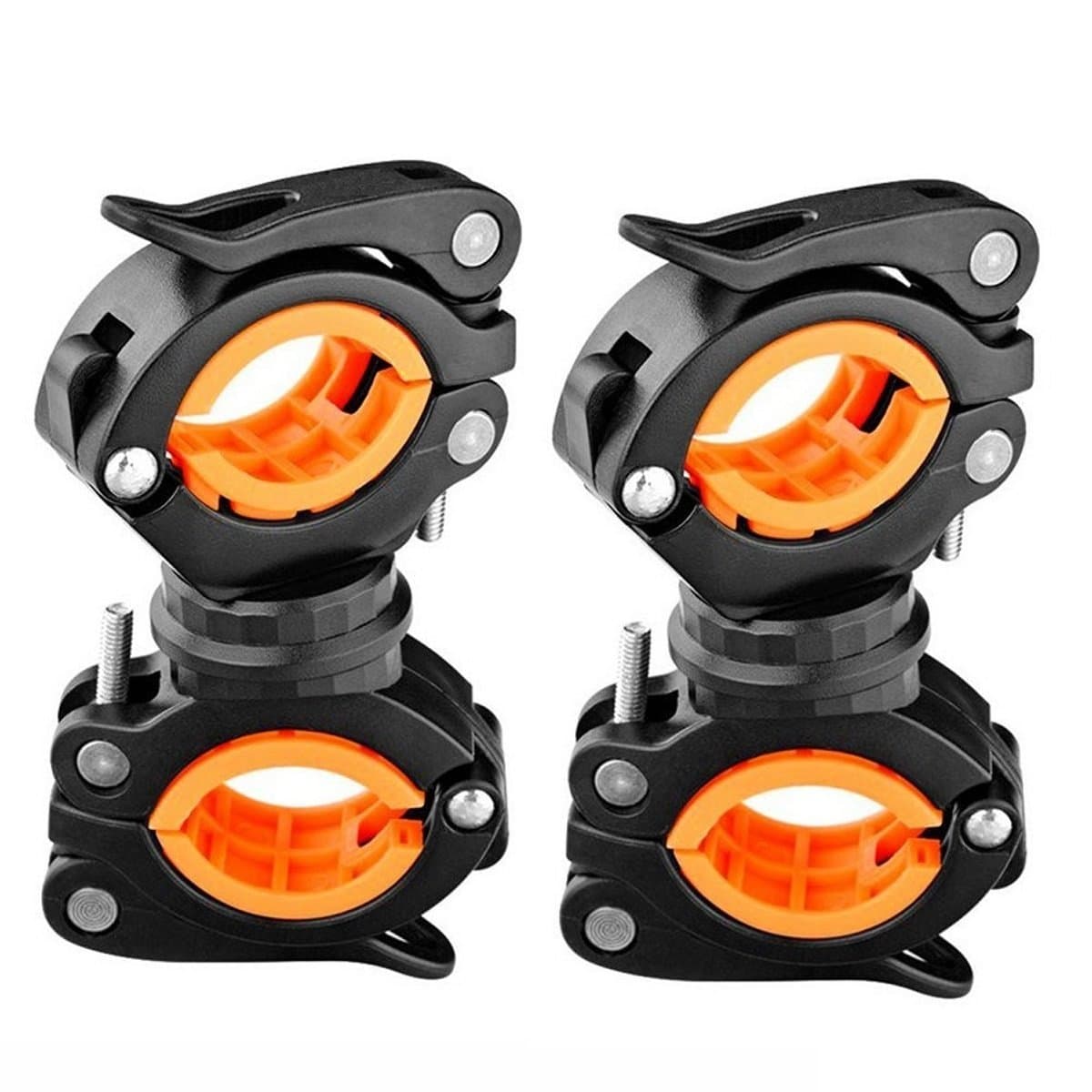 [2 Pack] Flashlight Holder, Mount Bicycle Mounting Bracket Flashlight Holder Torch Clip 360 Rotation