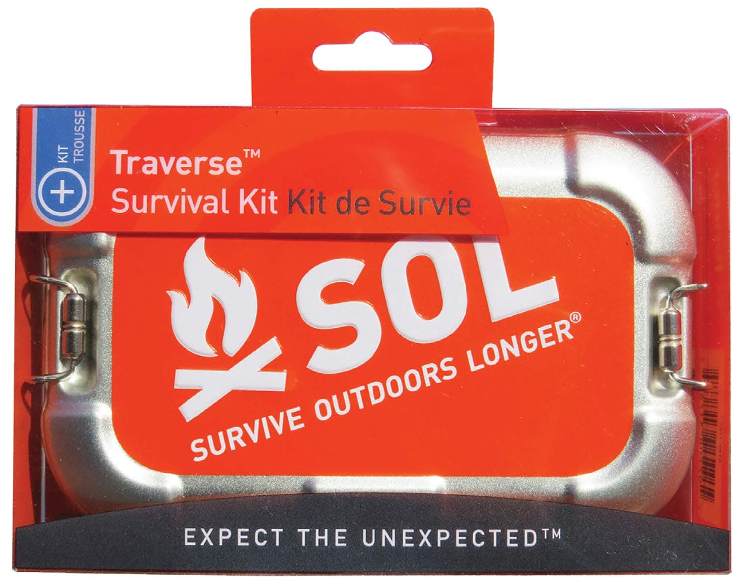 Survive Outdoors Longer Traverse Survival Kit, Includes Whistle, Water Purification Tablets, Emergency Blanket, Fire Starter, Signaling Device