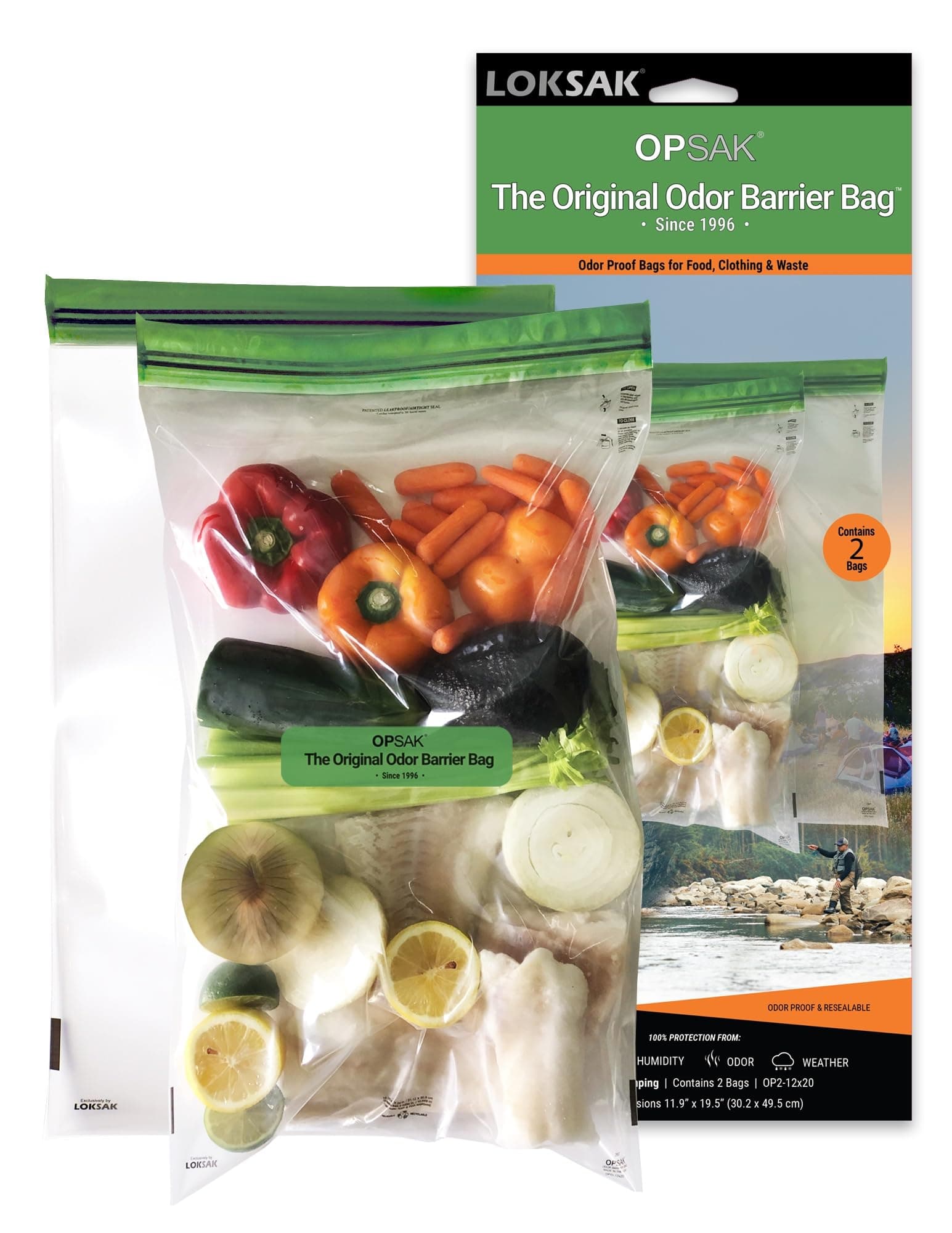 LOKSAK Opsak Barrier OPD2-12 X 20, Inner Dimensions: 12.25x 20,2pk Storage Bags