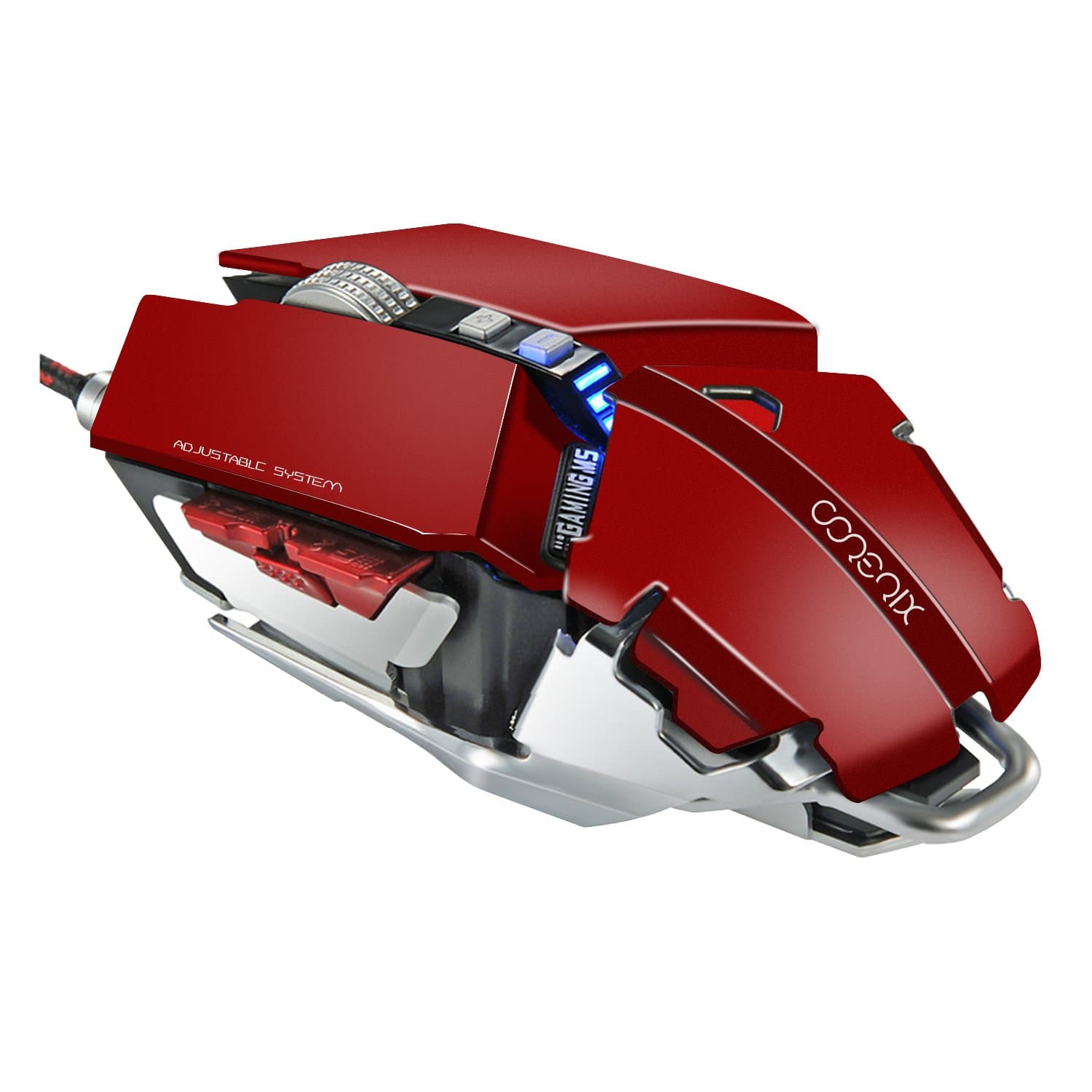 Gaming Mouse, CORERIX 4000 DPI 10 Programmable Button USB Wired Optical Mouse Gaming Mice for PC and Mac. -Red