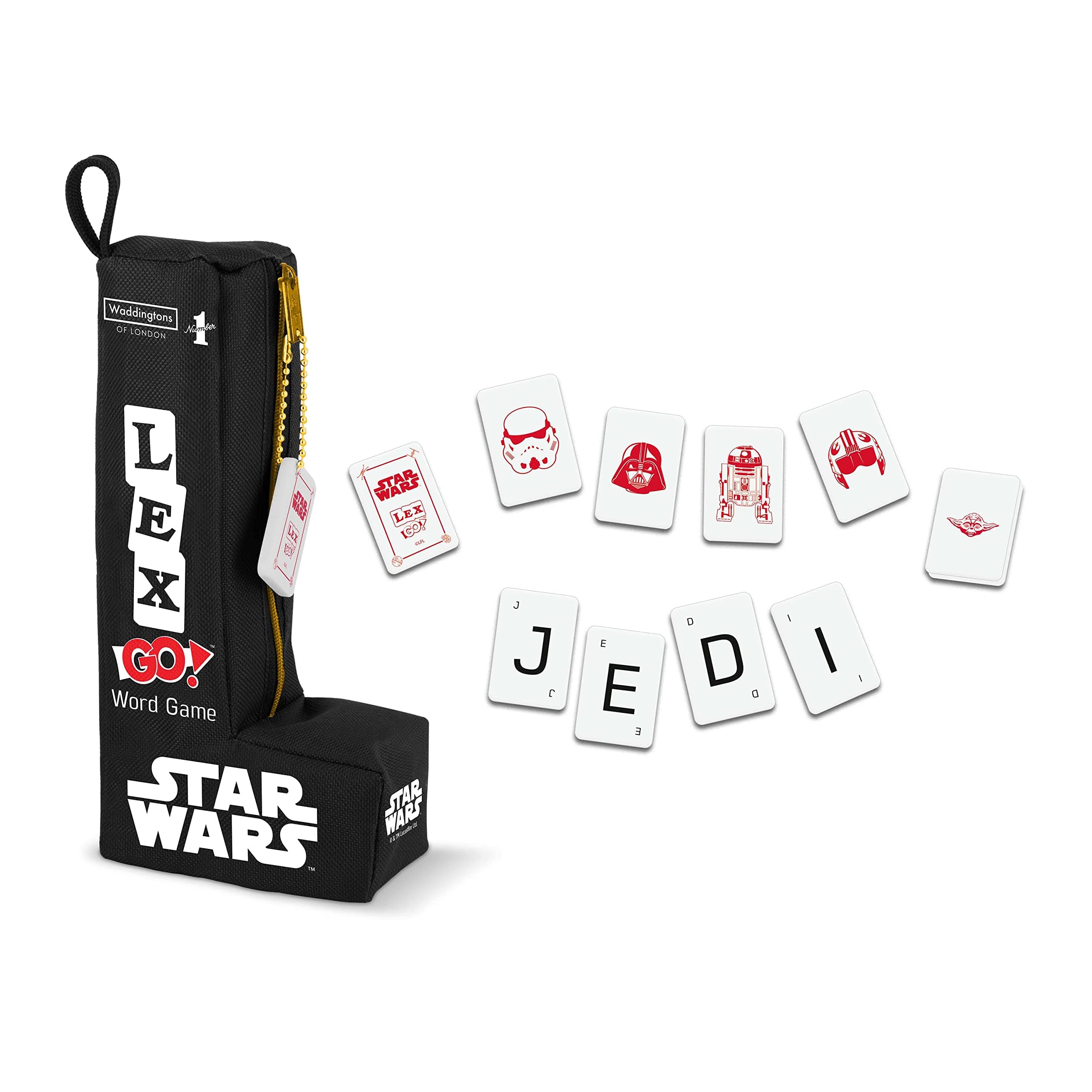 – Waddingtons Number 1 Star Wars Lex-GO! World Tile Game, join Yoda, R2D2 and Darth Vader to create crosswords and anagrams with a Star Wars twist, educational travel game for players aged 8 plus