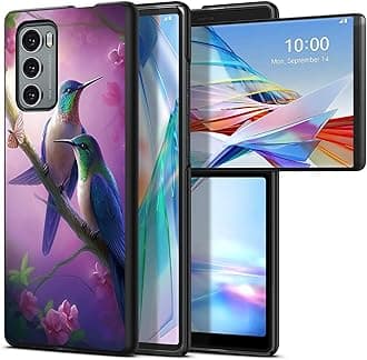 Hummingbird Purple for LG Wing 5G 6.8" Phone Case, Slim Phone Case for LG Wing (2020), Hard PC Shookproof Wireless Charging Men/Women Cover for LG Wing 5G