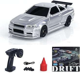1/43 Ready to Run Race Car Gyro Drift Car 4WD Traffic Cones Mini Toy for Men