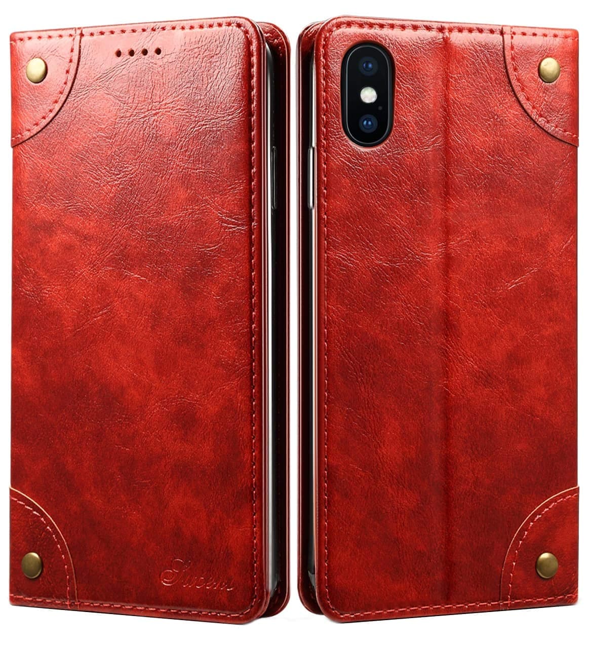SINIANL iPhone 8 Case, iPhone 7 Case, Leather Wallet Folio Case Book Design Flip Cover with Stand and ID Credit Card Slot Magnetic Closure for iPhone 8/7