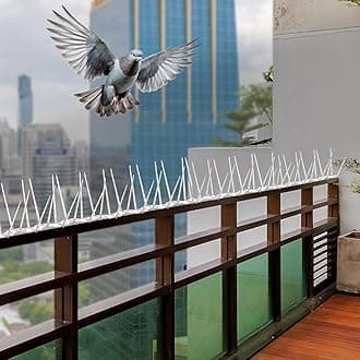 Bird and Pigeon Control Spikes | Weather Resistant | 13 in x 1 in x 3.7 in | Maintenance-Free (7 Pcs)