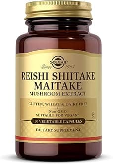 Solgar Multi-Mushroom Complex, 50 Vegetable Capsules - Reishi, Shiitake, Maitake Mushroom Extract - Natural Source of Beta Glucans - Non-GMO, Vegan, Gluten Free, Dairy Free - 50 Servings