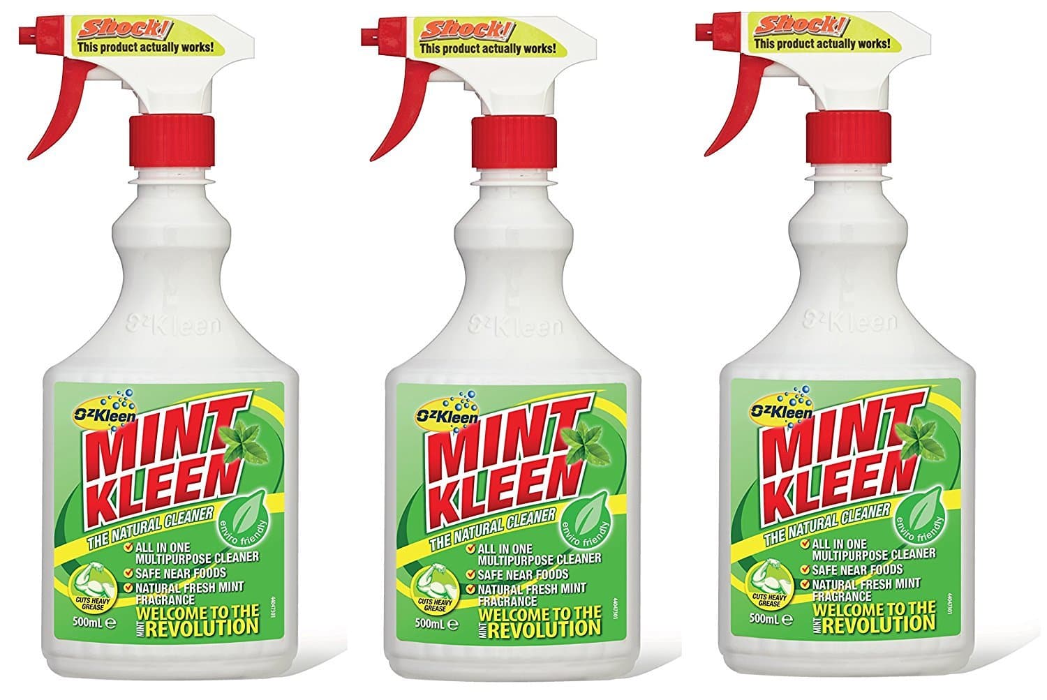 Ozkleen Mint Kleen Environmentally-Friendly All-Purpose Cleaner 500ml Pack of 3