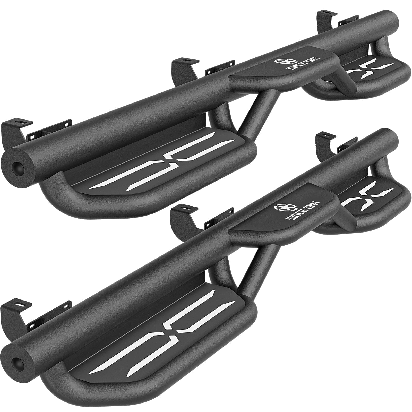 for Wrangler JK Running Boards Side Steps Compatible with 2007-2018 Jeep Wrangler JK Unlimited 4 Doors, Heavy-Duty Steel Nerf Bars Step Plates Rock Sliders Rail (Black, Powder Coated)