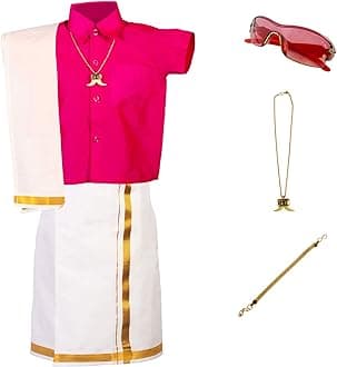 Amirtha Fashion Boys Traditional Dhoti & Shirts SET WITH ACCESSORIES