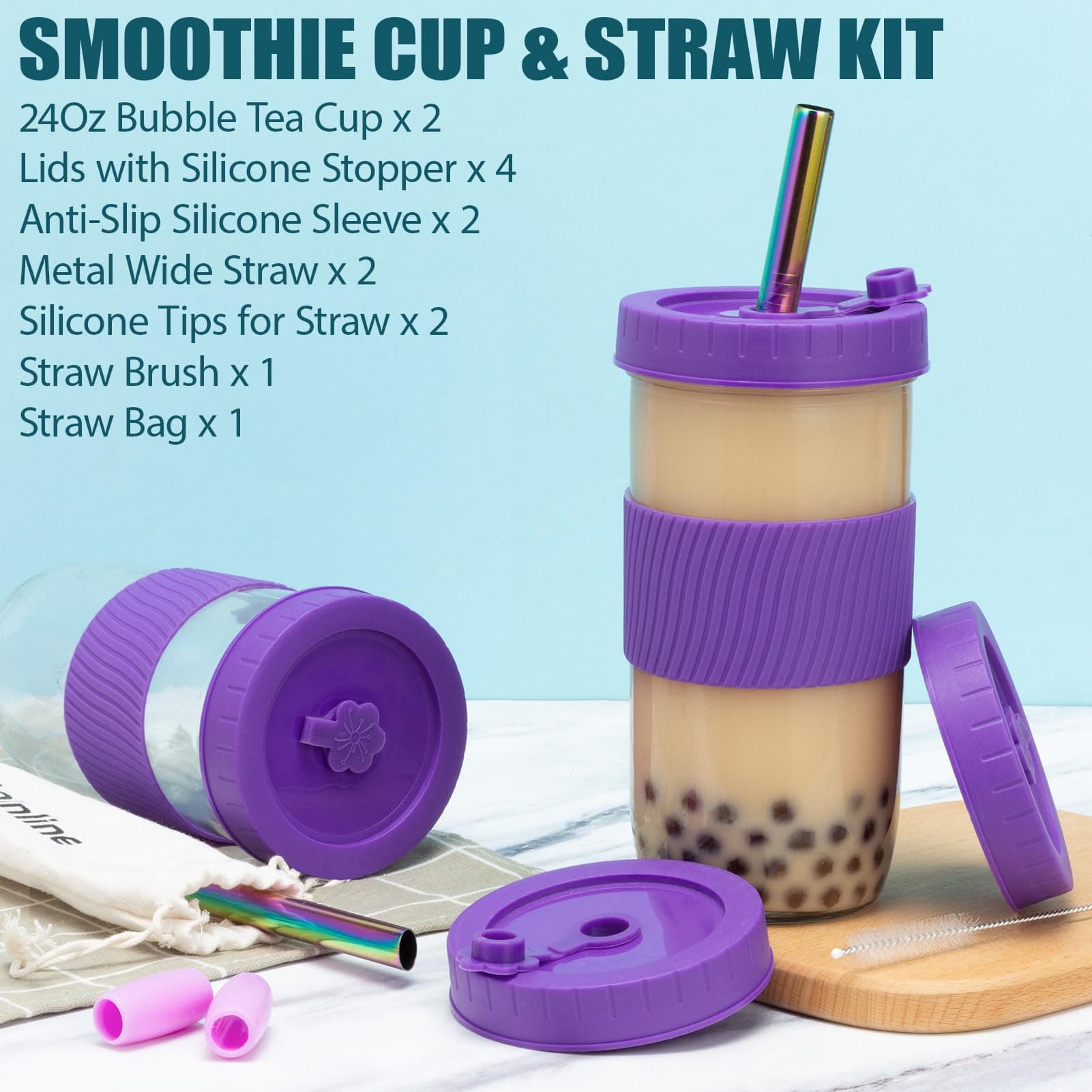 24Oz Reusable Boba Cups