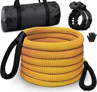 VyonNe 7/8"*20ft Tow Rope,4x4 Kinetic Recovery Rope Kit with 2 Shackle Ropes, Heavy-Duty Vehicle Recovery Rope,Drive Pickup Truck, SUV, ATV Off Road Heavy Duty Recovery Kit