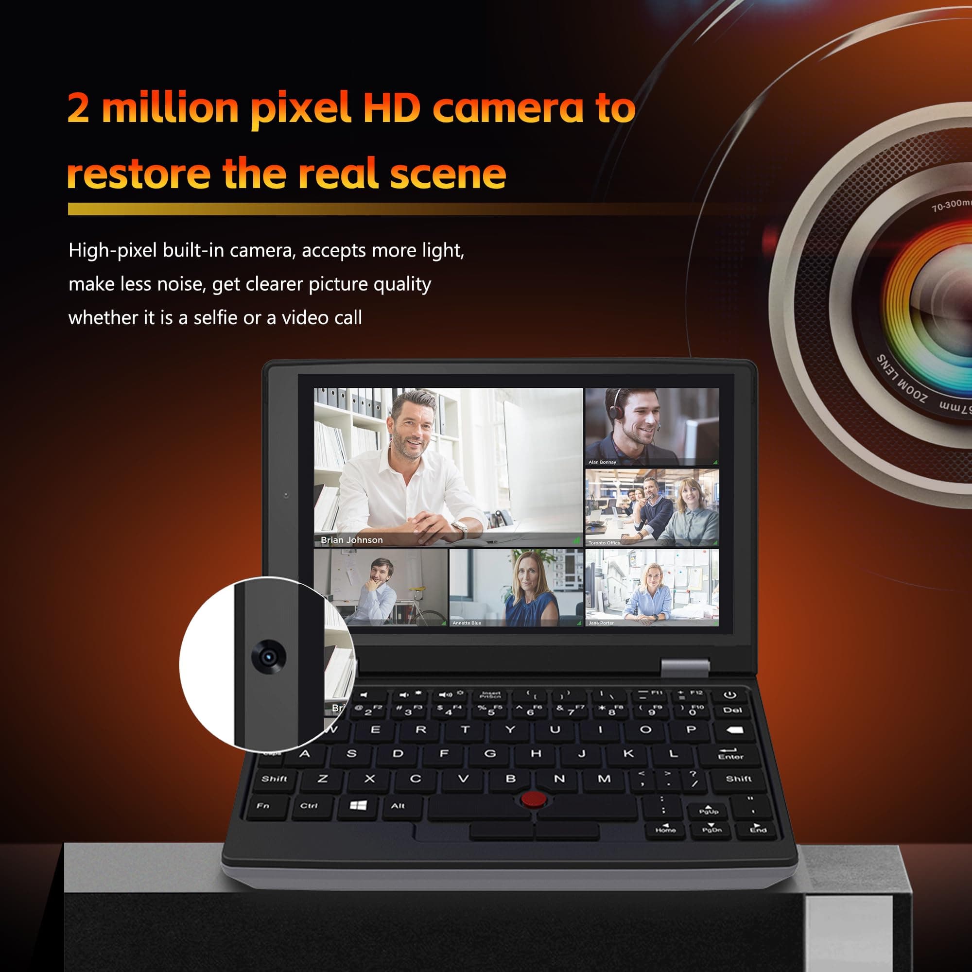 7 inch Mini Laptop, 12th Gen N95 Touchscreen Pocket Computer, 32GB RAM 1TB SSD Ultrabook Notebook 2.0MP Win-11 Pro, Mini HDMI, TF Card - for Office/Travel/Students