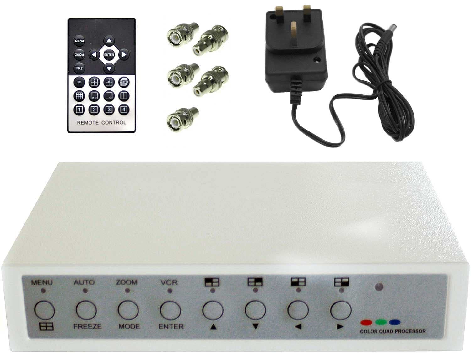 Colour Quad Processor Video Divider for 4 Camera CCTV Security or Spy Camera Systems