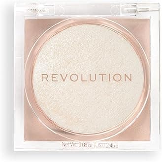 Makeup Revolution Beam Bright Highlighter, All Over Face Glow, Powder To Liquid Formula, 5 Different Shades, Diamond Glow