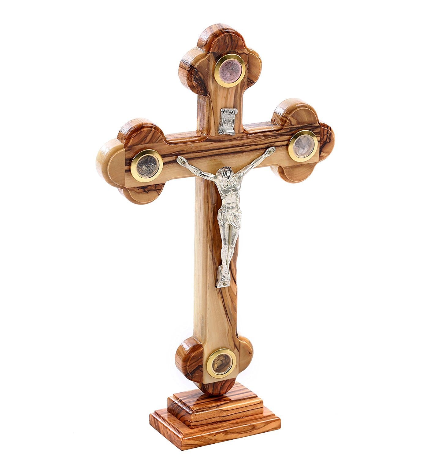 Decorative authentic Holy Land, Israel Cross for hanging or includes stand for display