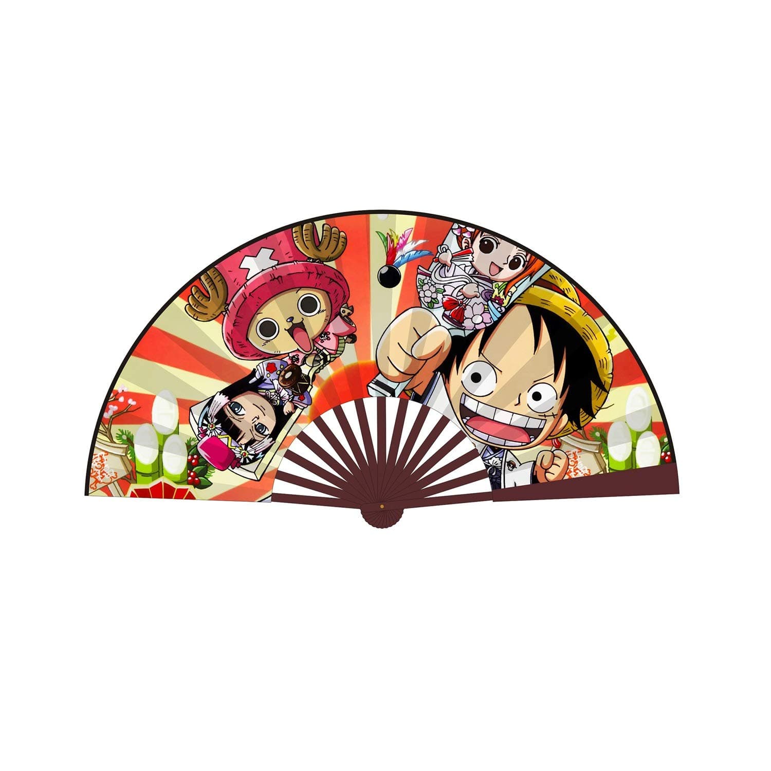 I3C Anime Painted Silk Cloth Hand Held Double-Sided Folding Fans, Japanese Style Gift for Fans Boys Girls Teens Adults