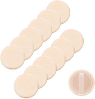 Powder Puff For Face Makeup Setting 12 PCS Mini Pressed Loose Powder Body Make Up Sponge Blending Applicator Cosmetics Small Velour Beauty Press Foundation Pads Wet And Dry Makeup