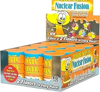 Toxic Waste Drums Hazardously Sour Candy Sweets - 12x Drums: 5 Sour Flavours (Nuclear Fusion Drum: Raspberry/Lemon, Orange/Apple, Banana/Blueberry, Grape/Strawberry, Pineapple/Passion Fruit)