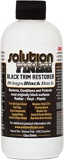 Solution Finish Black Plastic & Vinyl Restorer - Use for Car and Truck Detailing - 12oz
