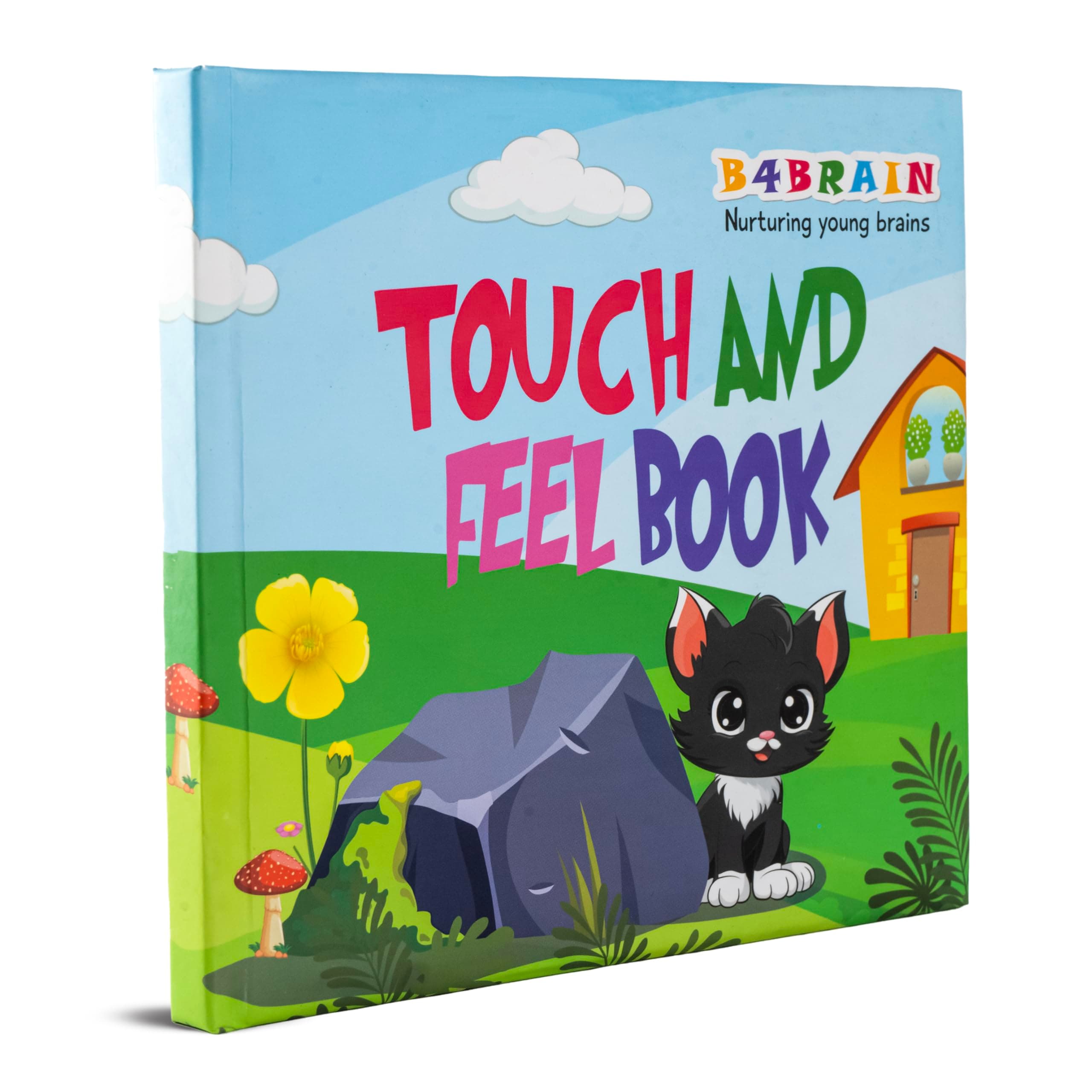 B4Brain Touch & Feel Animals Book | Textured Pages | Interactive Sensory Learning | Toddlers, Boys & Girls | Early Education | Montessori Animal Names | 0,1,2,3,6 Months to 1 ,2,3 Years