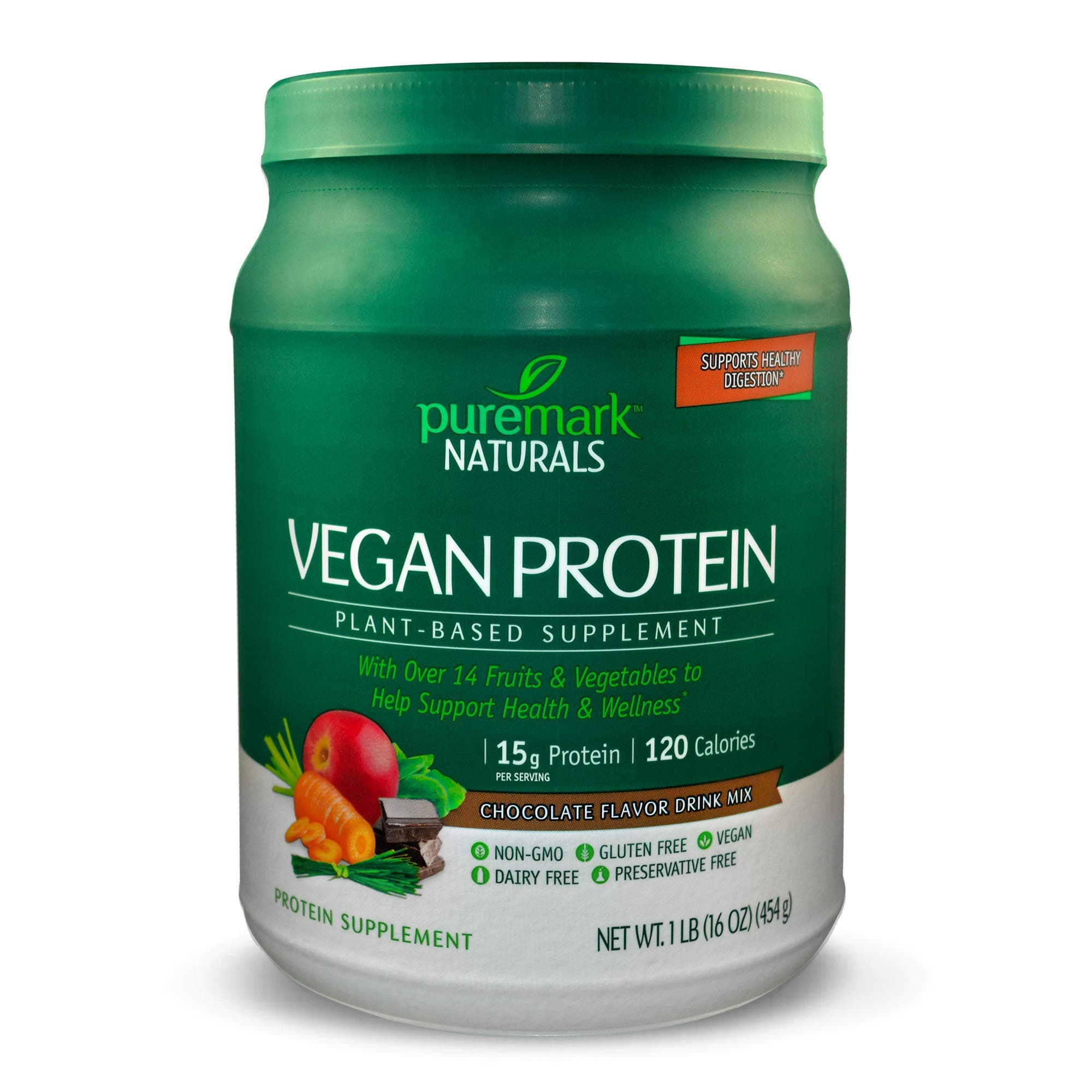 Vegan Protein Powder, Chocolate, 1 Pound