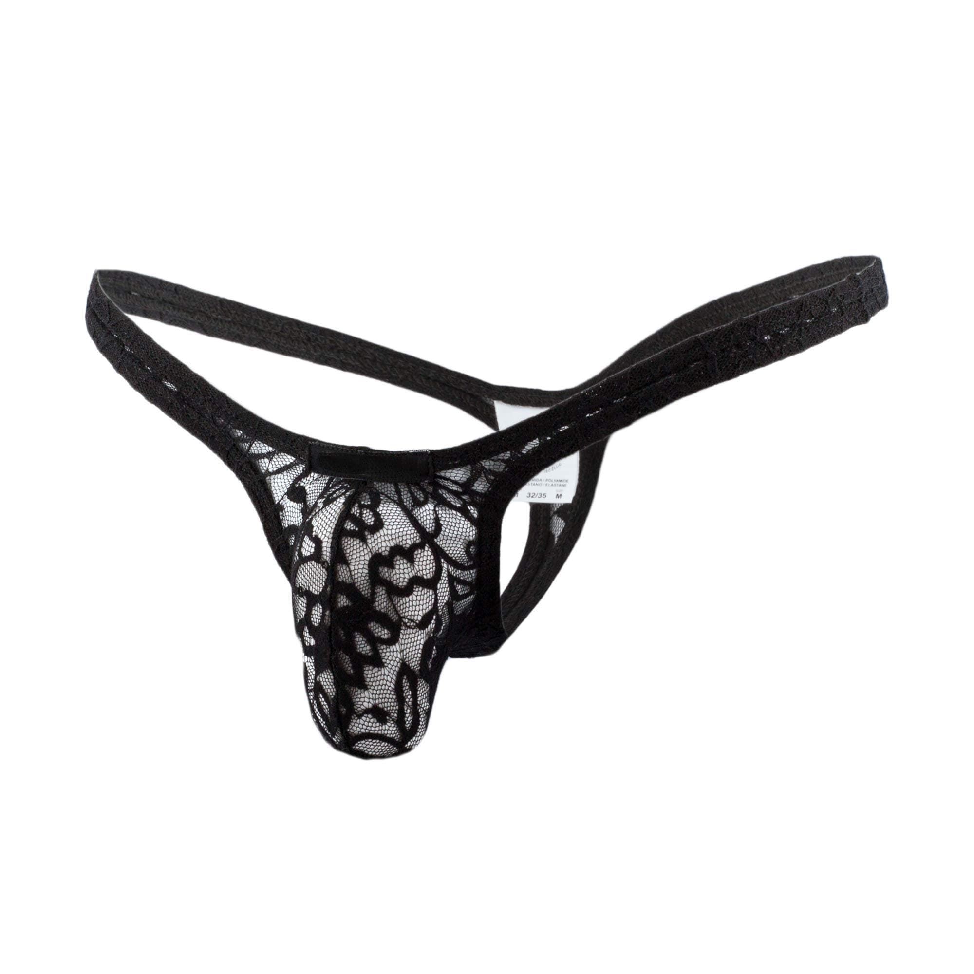 MUQUAM Mens Half Coverage Lace Thong Underwear
