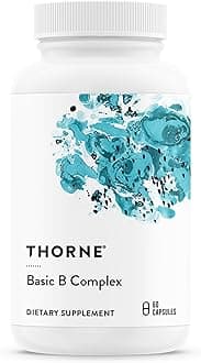 THORNE - Basic B-Complex - Tissue-Ready Vitamin B Complex Supplement with Choline - Supports Cellular Energy Production, Brain Health & Red Blood Cell Formation* - Gluten-Free - 60 Servings