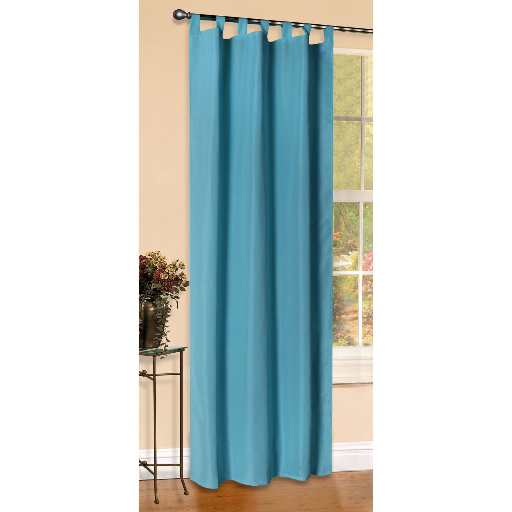 Gardinenbox Opaque Curtains, Matte plain curtains with Eyelets. From elegant micro satin fibre fabric. 20400, turquoise, 245 x 140 cm