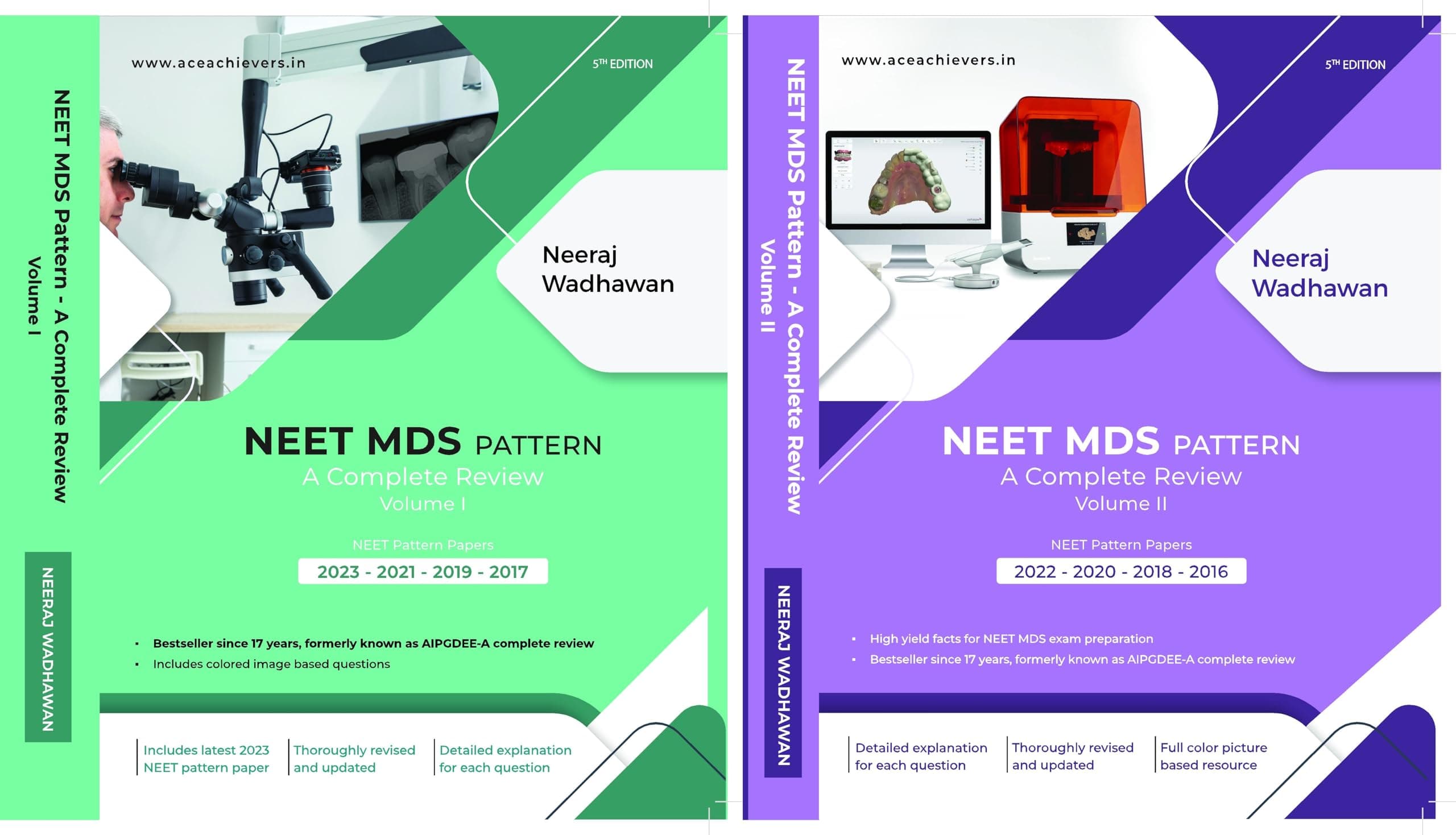 NEET MDS Pattern A Complete Review Volume 1 & 2 (2023-2021-2019-2017) 5th Edition 2024
