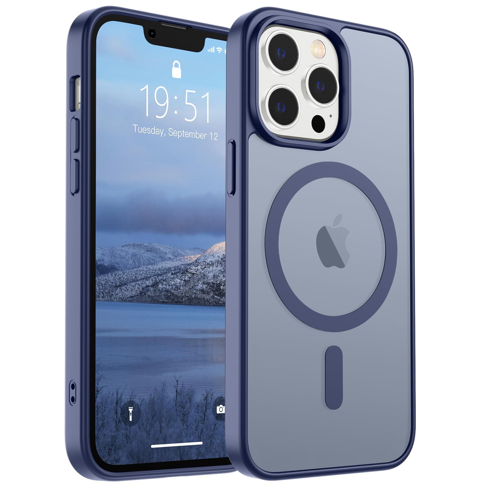 Magnetic for iPhone 12 Pro Max Case (Compatible with MagSafe) (Military Grade Drop Protection) Slim Translucent Matte Shockproof with Anti-Fingerprint Phone Case,Lavender Gray
