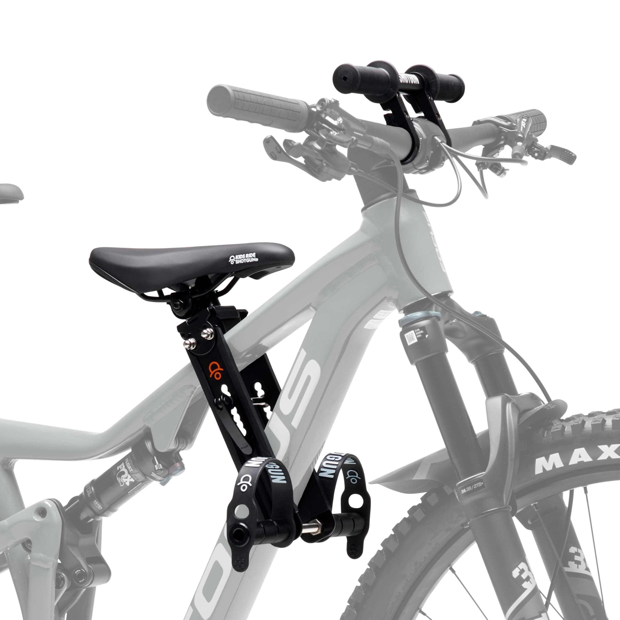 Kids Ride Shotgun - Child Bike Seat & Handlebar Combos - Front Mounted, for Children Aged 2~5 Years, Fits Most Adult Modern Mountain Bikes, Adjustable for Comfort