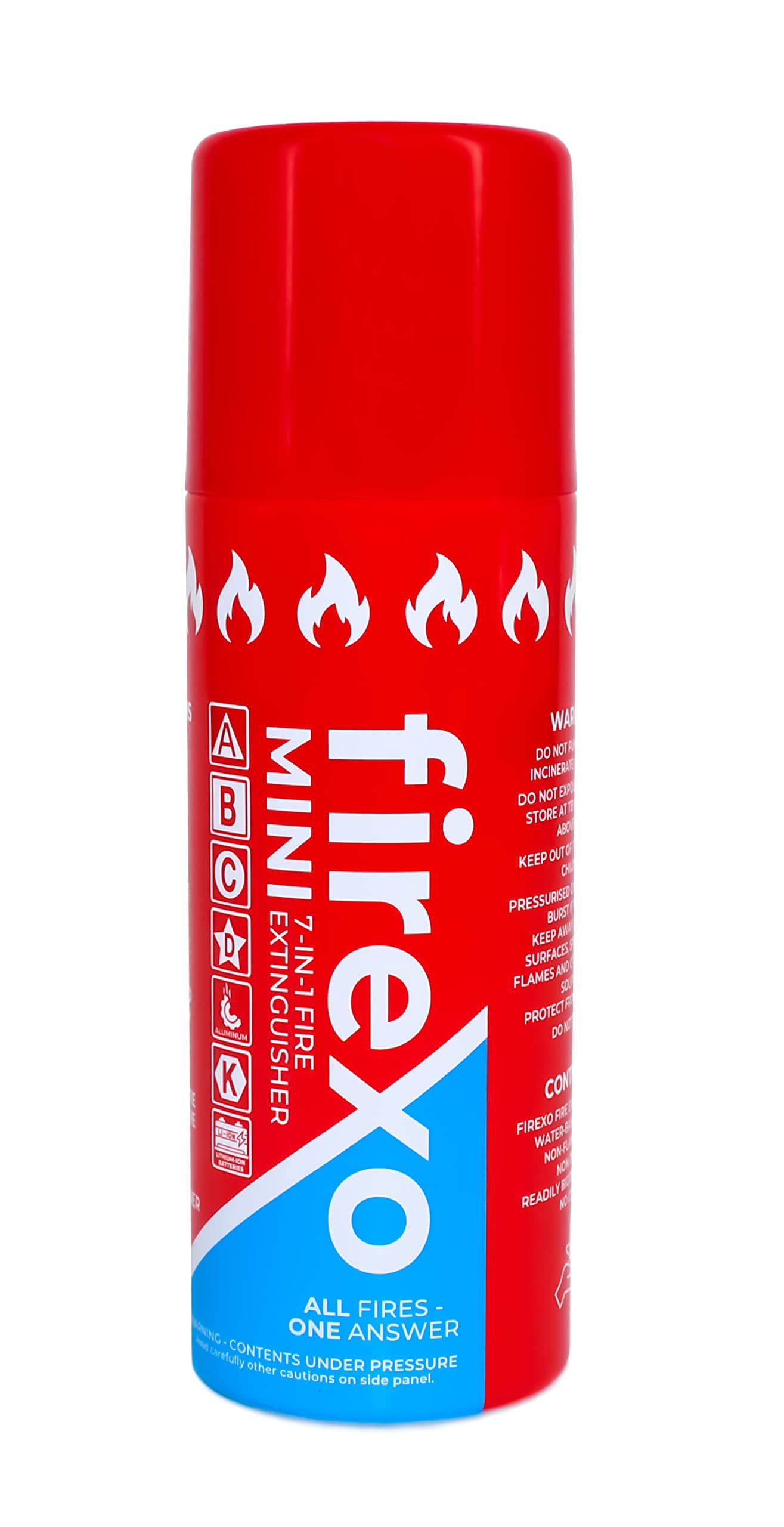 Firexo Mini - Multipurpose 7-in-1 Fire Extinguisher for Home, Kitchen, Car, Garage, Boat, Caravan, Campervan, Camping, - Household Domestic Small Fire Extinguisher