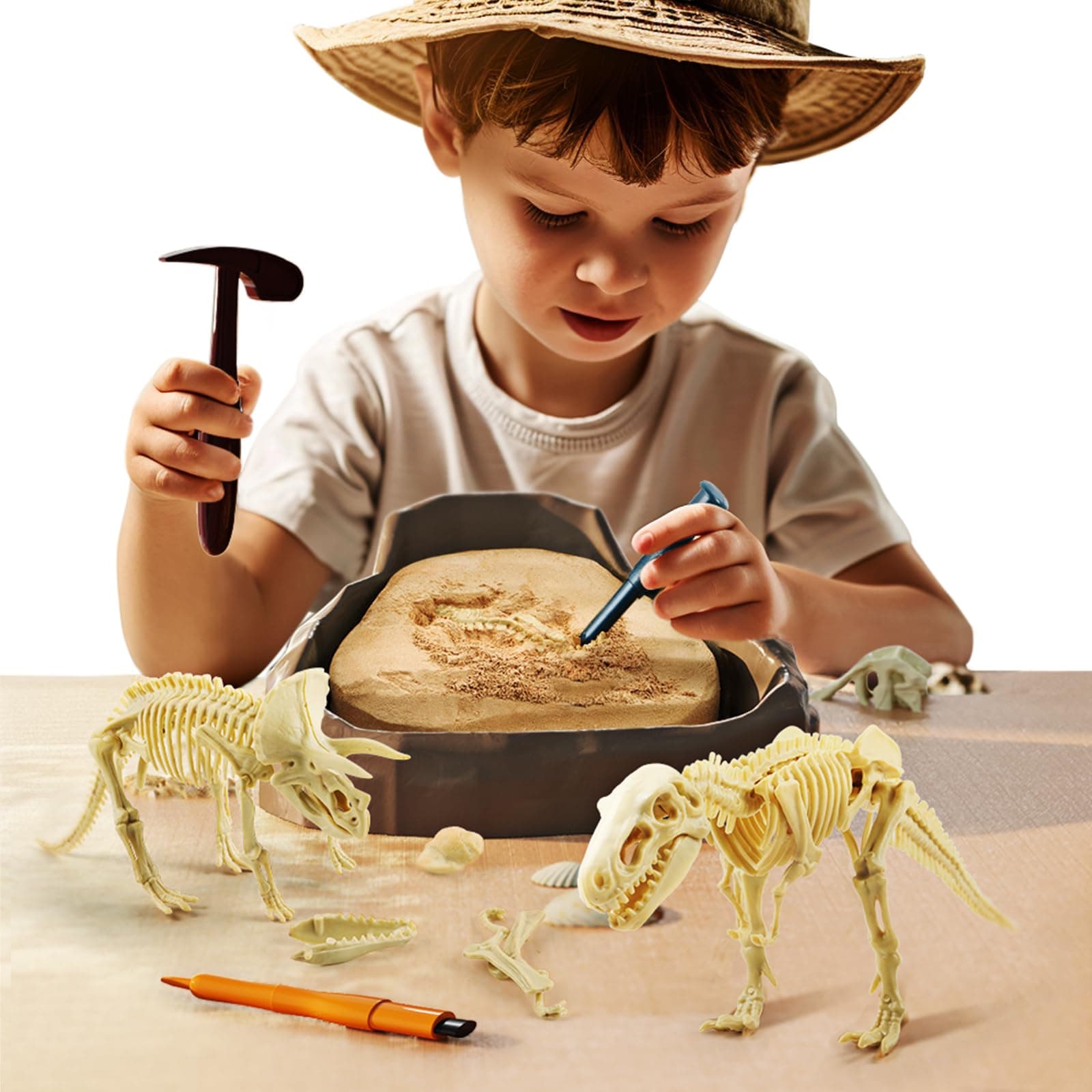 Can Fossil Dinosaur Dig Kit - T-Rex & Bones - STEM Toys Boys & Girls 6-8+
