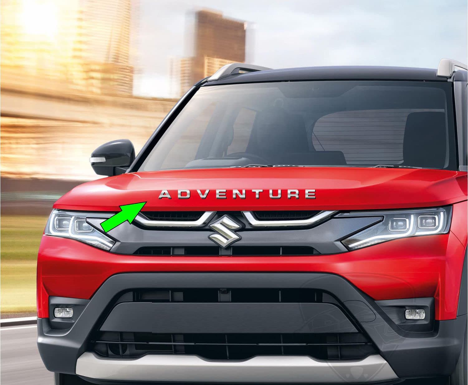 3DHUB Adventure 3D Letters (Brezza Name Logo Bonnet Alphabets Brezza Accessories) for Maruti Suzuki Brezza Bonnet, Dickey and on Door claddings ––Mirror Finish Color (Silver)