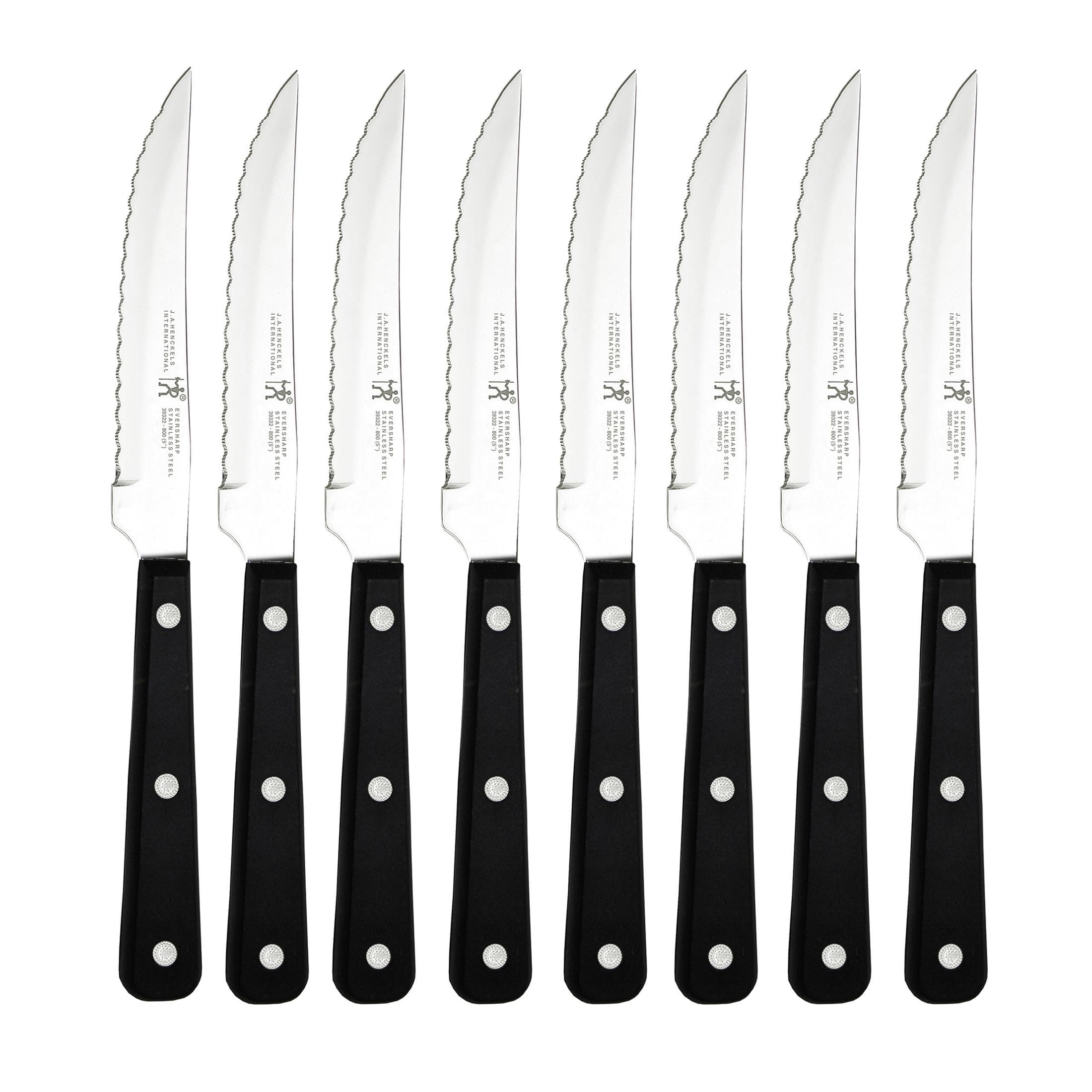 Razor-Sharp Steak Knife Set of 8, German Engineered Informed by 100+ Years of Mastery,Black